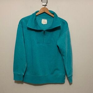 JK Daily Vibrant Teal Relaxed 1/4 zip top, sweatshirt, size small